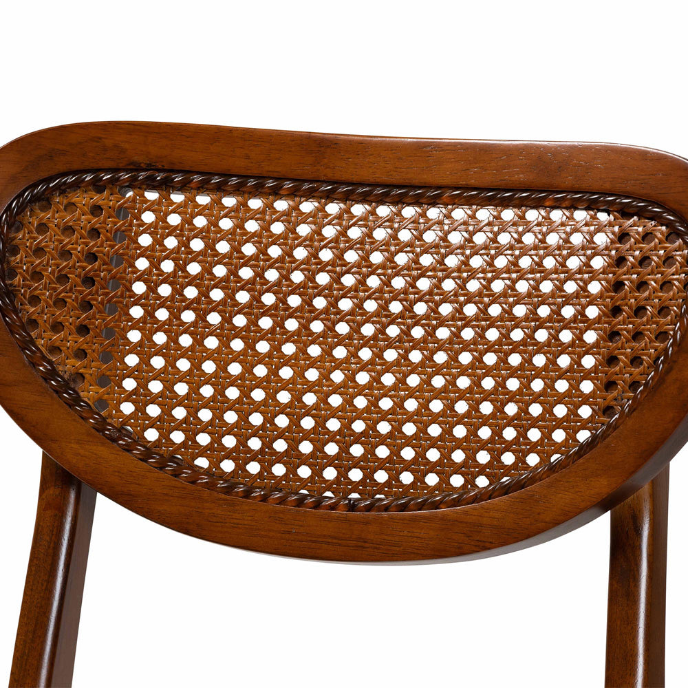 Baxton Studio - Giuliana Dining Set in Walnut Brown/Brown - RH253C-Walnut Rattan-Round-7PC Dining Set view 5