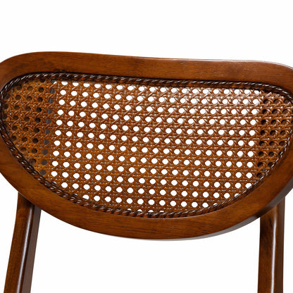 Baxton Studio - Giuliana Dining Set in Walnut Brown/Light Brown - RH253C-Walnut Rattan-Round-5PC Dining Set view 5