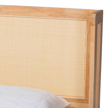 Baxton Studio - Glennis Queen Size Bed in Natural Brown - SW8611-Natural/Rattan-Queen view 4