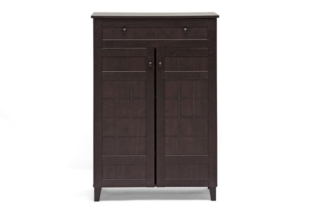 Baxton Studio - Glidden Shoe Cabinet in Dark Brown - FP-1203 view 1