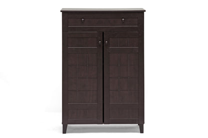 Baxton Studio - Glidden Shoe Cabinet in Dark Brown - FP-1203 view 1