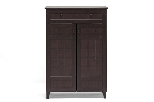 Baxton Studio - Glidden Shoe Cabinet in Dark Brown - FP-1203 view 1