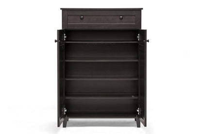 Baxton Studio - Glidden Shoe Cabinet in Dark Brown - FP-1203 view 2