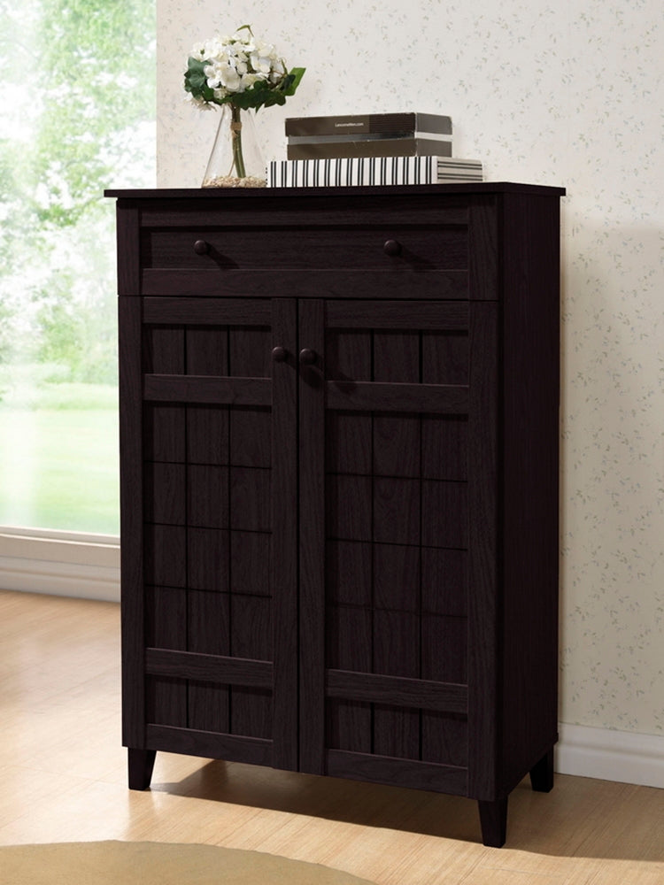 Baxton Studio - Glidden Shoe Cabinet in Dark Brown - FP-1203 view 3