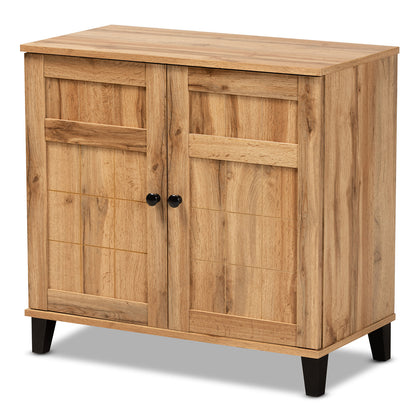 Baxton Studio - Glidden Shoe Cabinet in Oak Brown/Black - FP-1201-Wotan Oak view 1