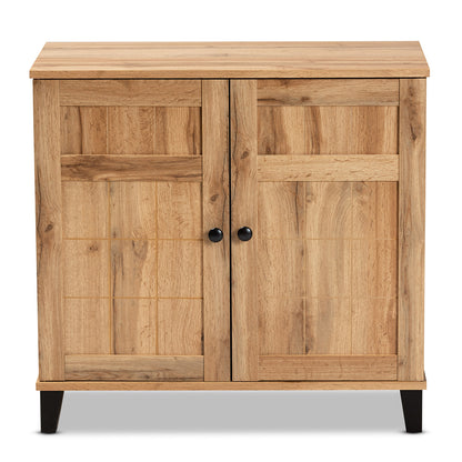 Baxton Studio - Glidden Shoe Cabinet in Oak Brown/Black - FP-1201-Wotan Oak view 3