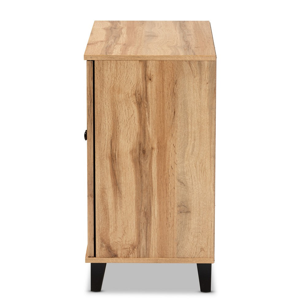 Baxton Studio - Glidden Shoe Cabinet in Oak Brown/Black - FP-1201-Wotan Oak view 4