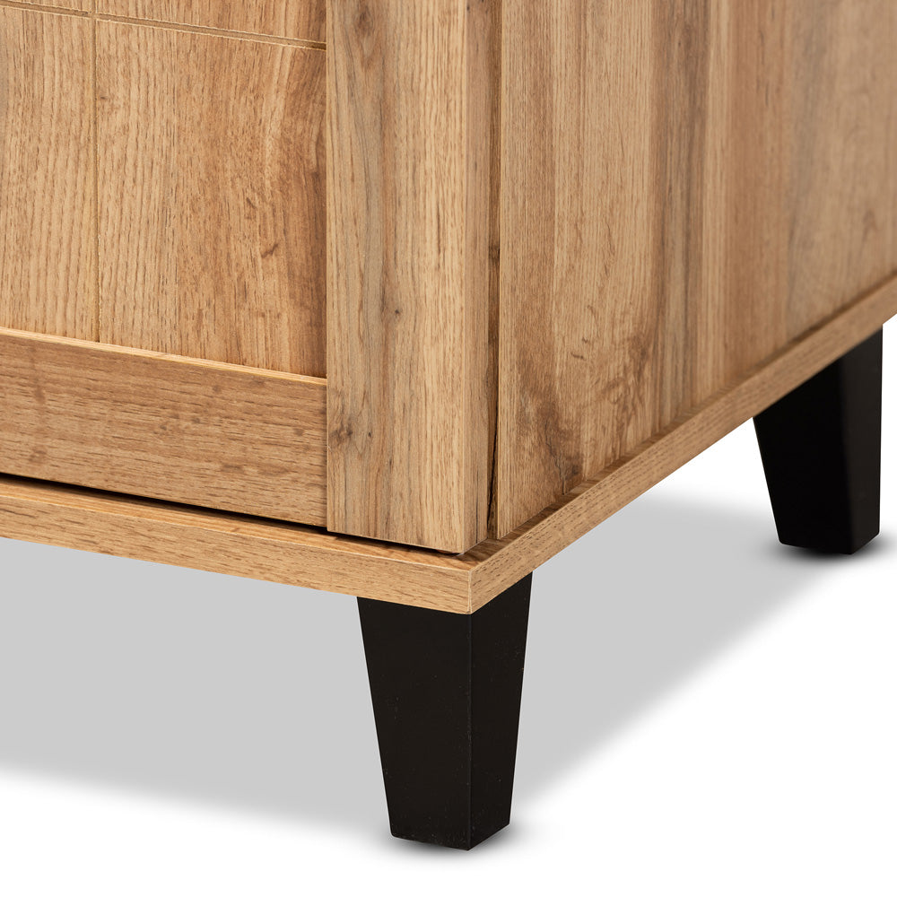 Baxton Studio - Glidden Shoe Cabinet in Oak Brown/Black - FP-1201-Wotan Oak view 6