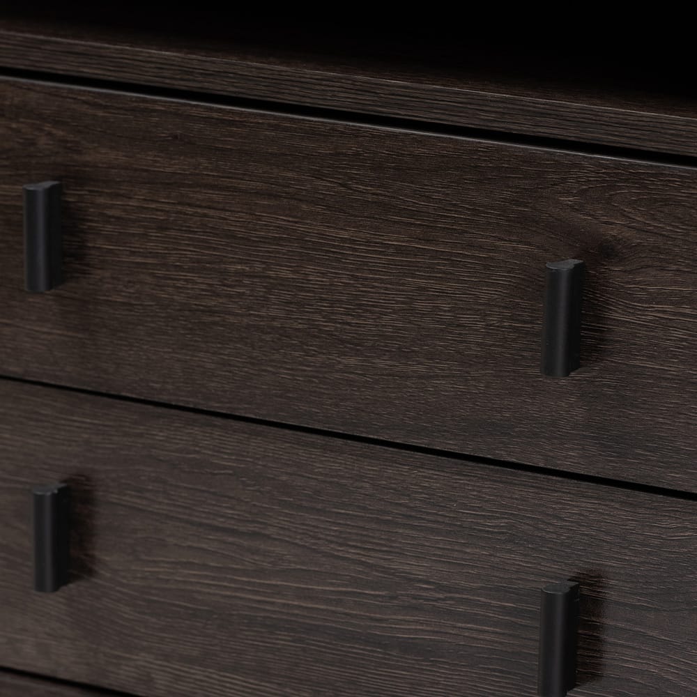Baxton Studio - Glover Nightstand in Dark Brown/Black - NS8016-Dark Brown-NS view 5