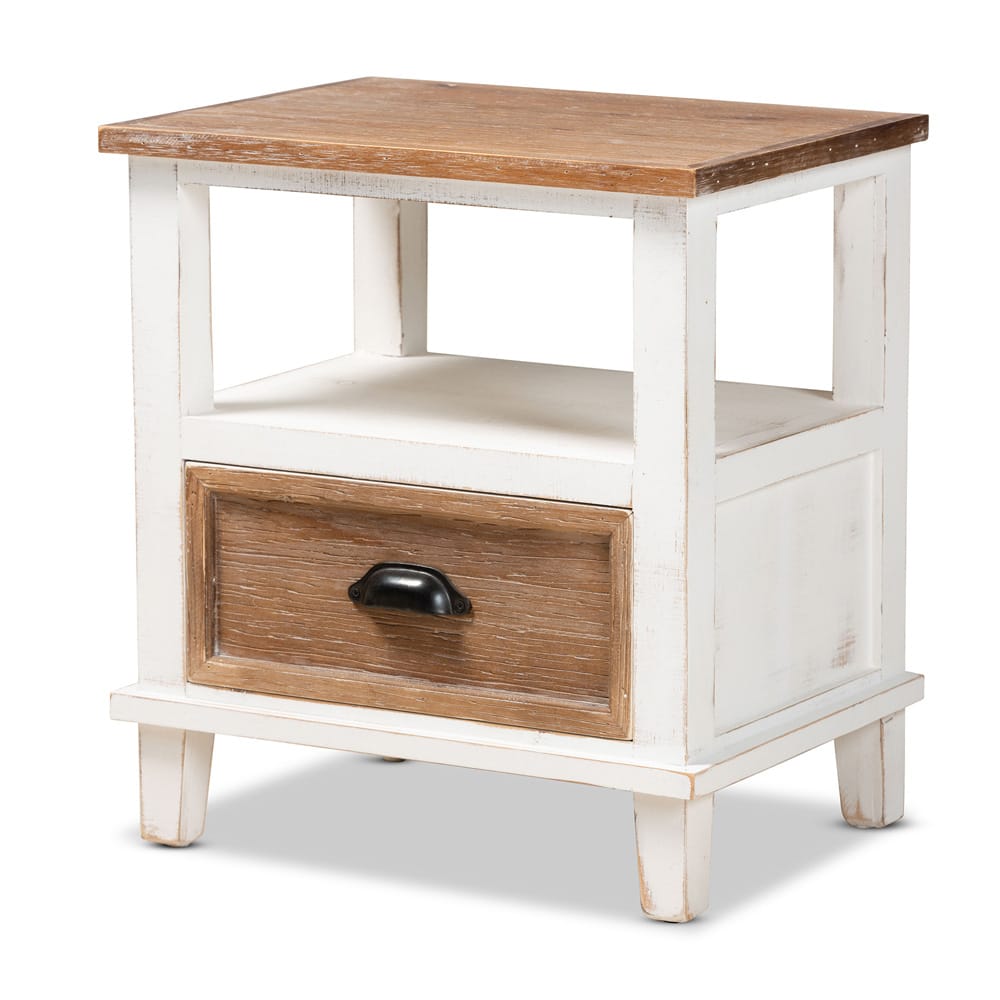 Baxton Studio - Glynn End Table in White/Oak Brown - JY19Y1063-White/Oak-ET view 1