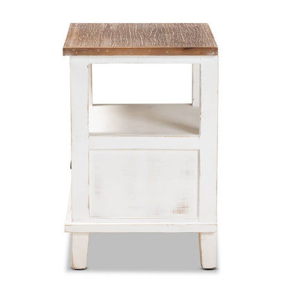 Baxton Studio - Glynn End Table in White/Oak Brown - JY19Y1063-White/Oak-ET view 4