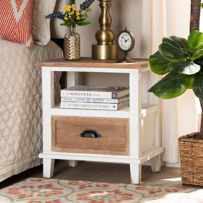 Baxton Studio - Glynn End Table in White/Oak Brown - JY19Y1063-White/Oak-ET view 7