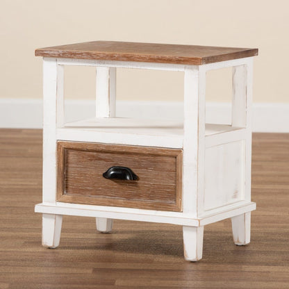 Baxton Studio - Glynn End Table in White/Oak Brown - JY19Y1063-White/Oak-ET view 8