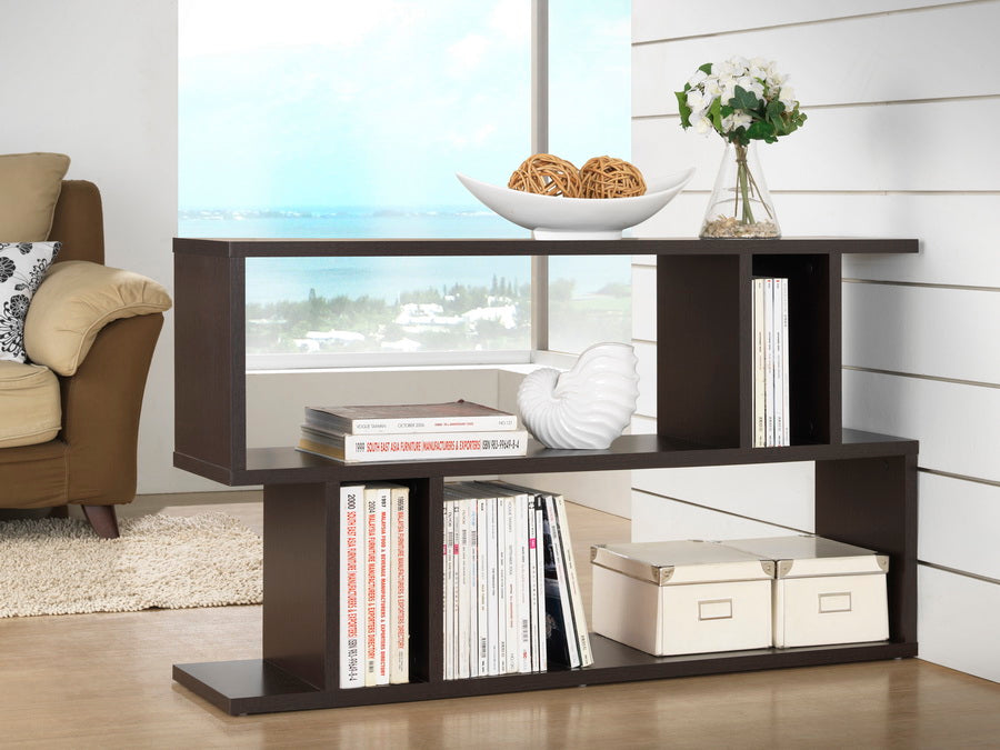 Baxton Studio - Goodwin Bookshelf  in Dark Brown - FP-2DS-Shelf view 3
