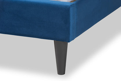 Baxton Studio - Gothard King Size Bed - DV20811-Navy Blue Velvet-King view 6