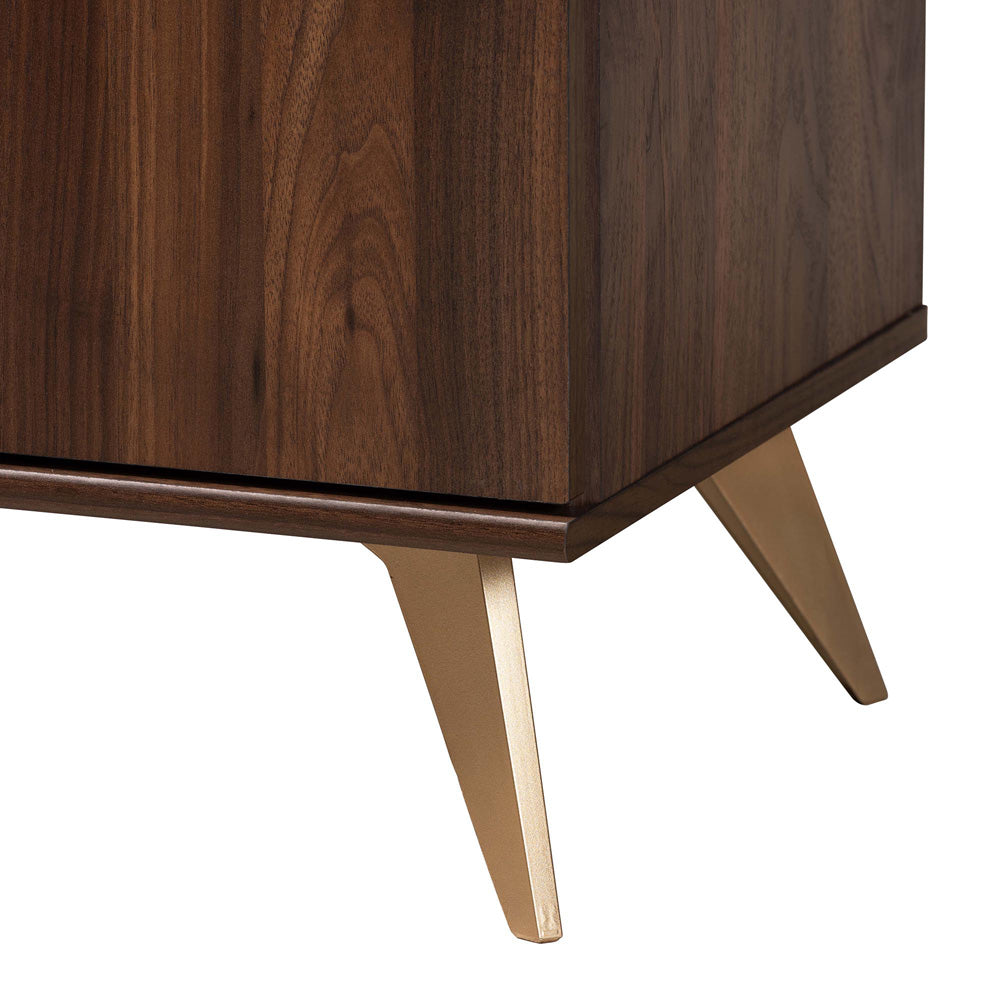 Baxton Studio - Graceland Chest in Walnut Brown/Gold - LV45COD4523WI-CLB-5DW-Chest view 6