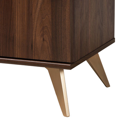 Baxton Studio - Graceland Chest in Walnut Brown/Gold - LV45COD4523WI-CLB-5DW-Chest view 6
