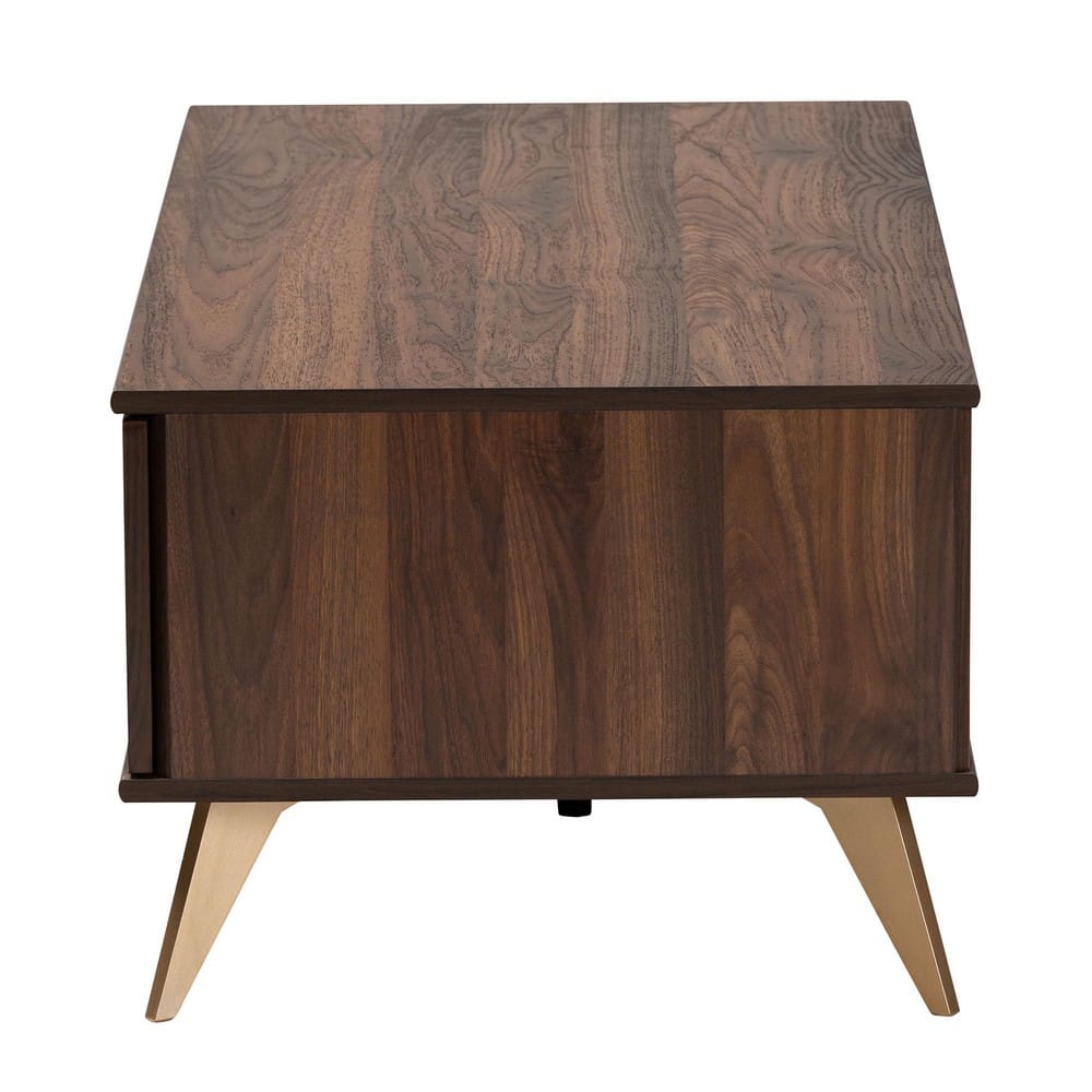 Baxton Studio - Graceland Coffee Table in Walnut Brown/Gold - LV45CFT4514WI-CLB-Coffee Table view 4