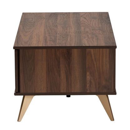 Baxton Studio - Graceland Coffee Table in Walnut Brown/Gold - LV45CFT4514WI-CLB-Coffee Table view 4