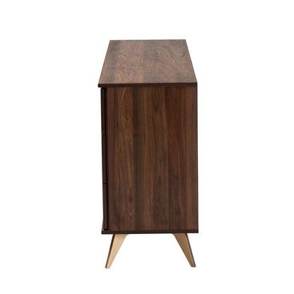Baxton Studio - Graceland Dresser in Walnut Brown/Gold - LV45COD45231WI-CLB-6DW-Dresser view 4