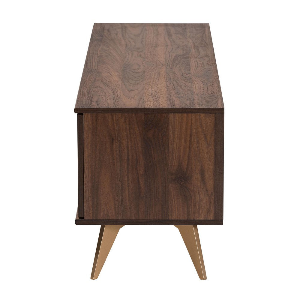 Baxton Studio - Graceland TV Stand in Walnut Brown/Gold - LV45TV4512WI-CLB-TV Stand view 4