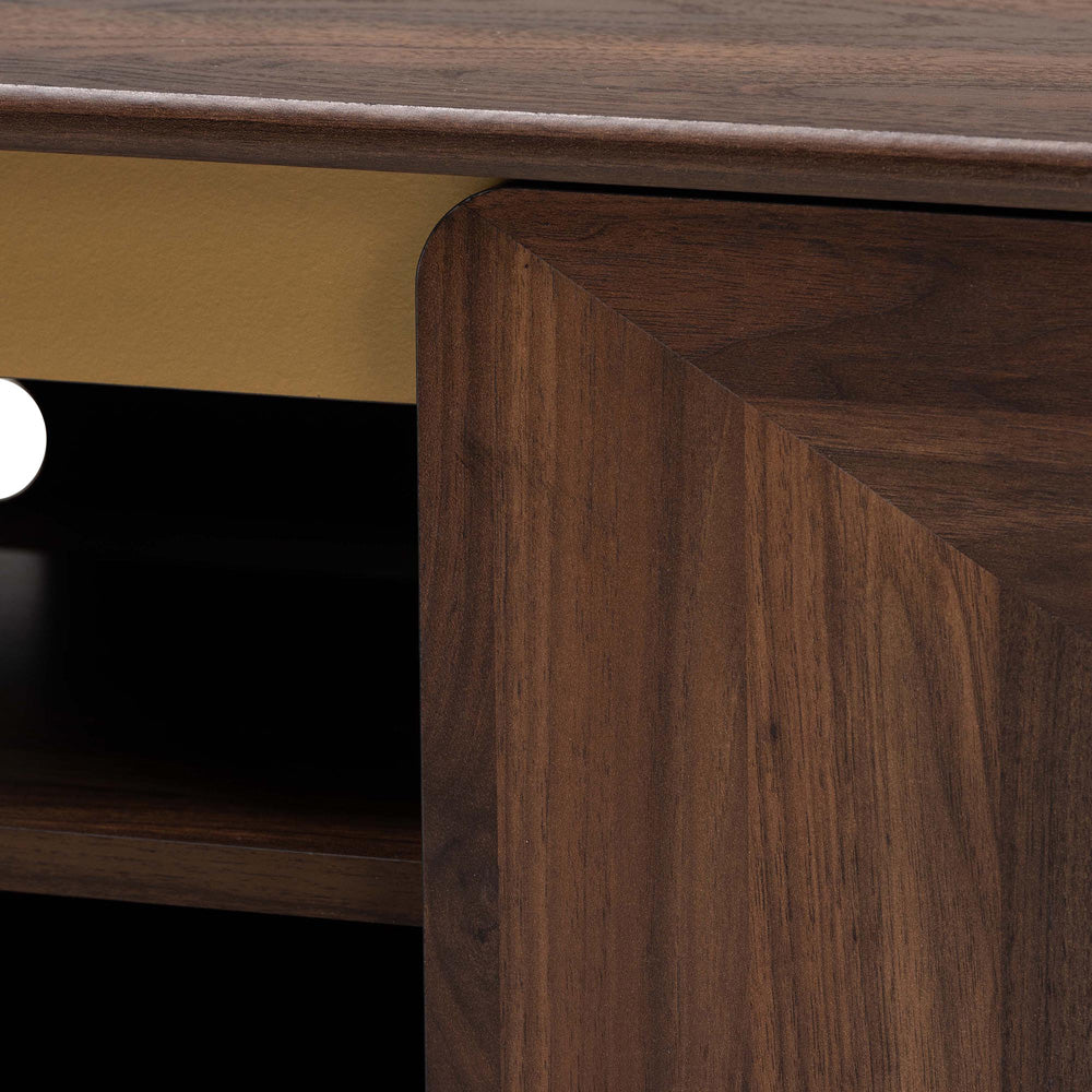 Baxton Studio - Graceland TV Stand in Walnut Brown/Gold - LV45TV4512WI-CLB-TV Stand view 5