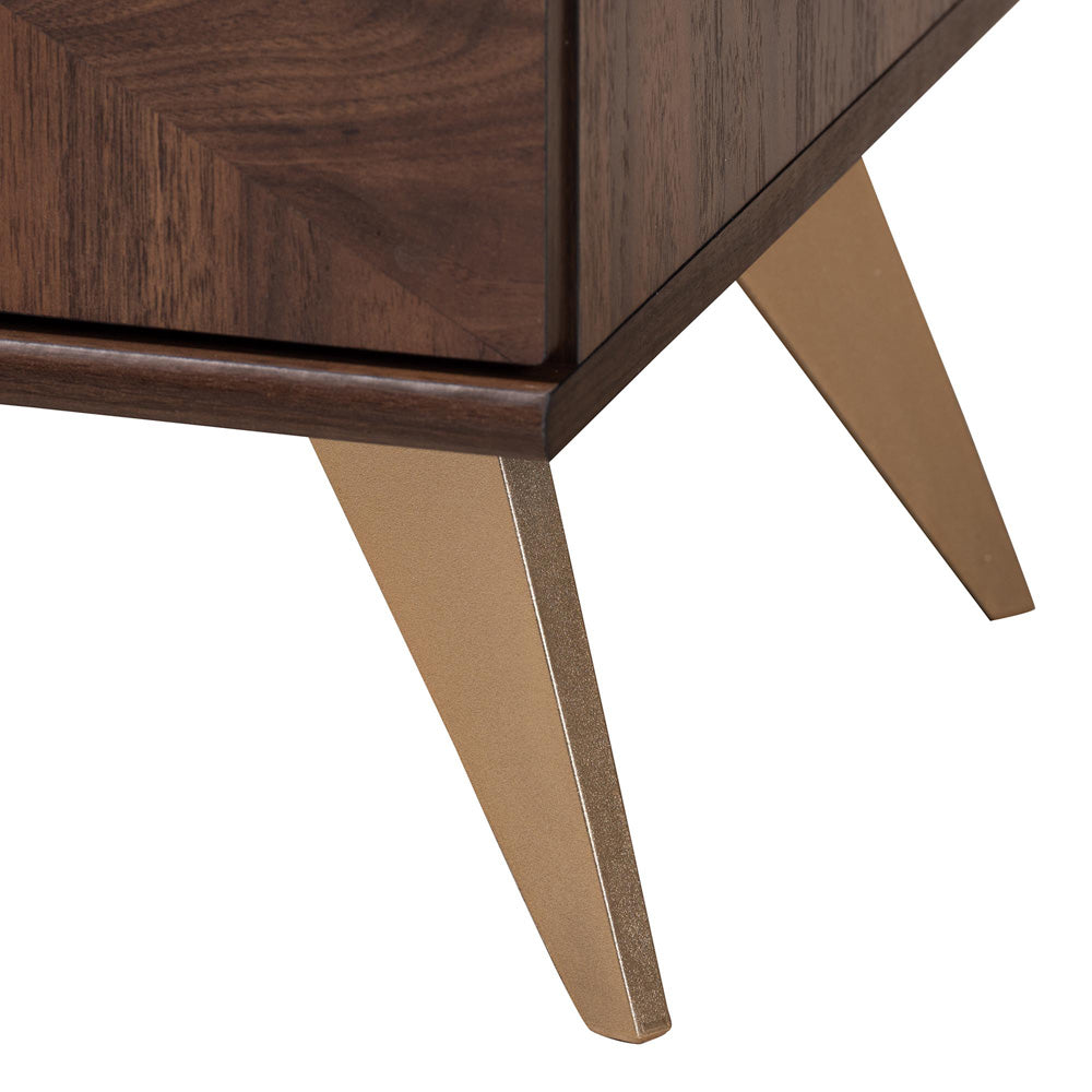 Baxton Studio - Graceland TV Stand in Walnut Brown/Gold - LV45TV4512WI-CLB-TV Stand view 6