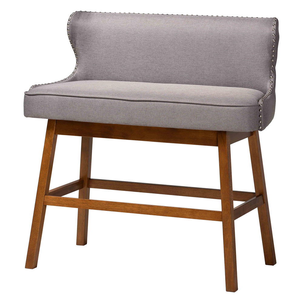 Baxton Studio - Gradisca Bar Bench in Grey - BBT5218-Grey Bench view 1