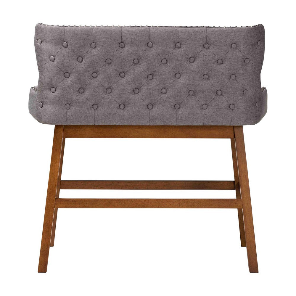 Baxton Studio - Gradisca Bar Bench in Grey - BBT5218-Grey Bench view 4