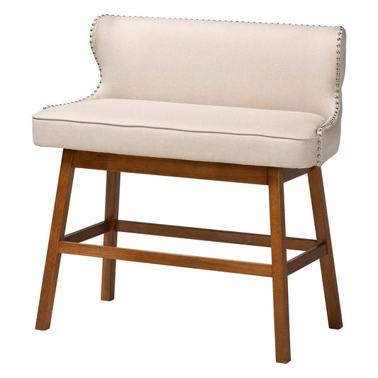 Baxton Studio - Gradisca Bar Bench in Light Beige - BBT5218-Beige Bench view 1