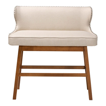 Baxton Studio - Gradisca Bar Bench in Light Beige - BBT5218-Beige Bench view 2