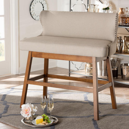 Baxton Studio - Gradisca Bar Bench in Light Beige - BBT5218-Beige Bench view 8