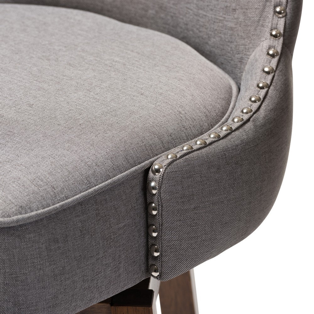 Baxton Studio - Gradisca Set of 2 Bar Stools in Grey/Walnut Brown - BBT5246B-BS-Grey-XD45 view 4