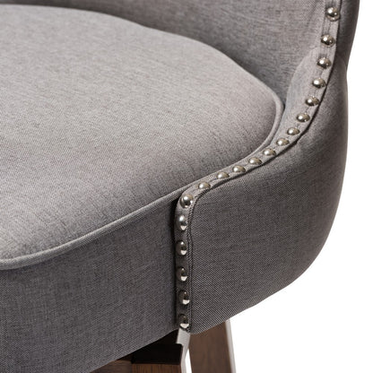 Baxton Studio - Gradisca Set of 2 Bar Stools in Grey/Walnut Brown - BBT5246B-BS-Grey-XD45 view 4