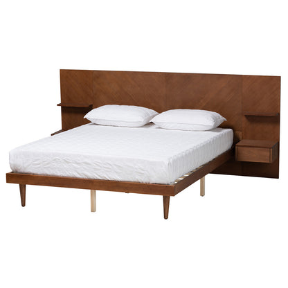 Baxton Studio - Graham Queen Size Bed in Ash Walnut - MG0107-Ash Walnut-Queen view 1