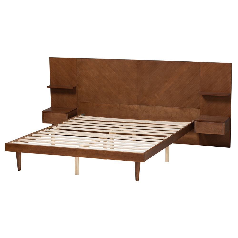 Baxton Studio - Graham Queen Size Bed in Ash Walnut - MG0107-Ash Walnut-Queen view 3