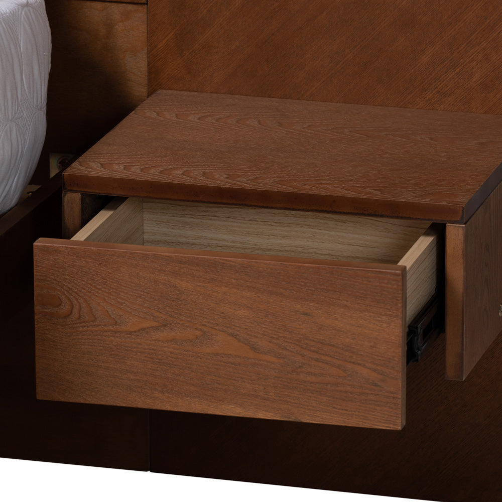 Baxton Studio - Graham Queen Size Bed in Ash Walnut - MG0107-Ash Walnut-Queen view 6