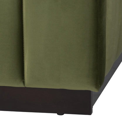 Baxton Studio - Granger Queen Size Bed in Moss Green/Wenge - BBT61347-Moss Green Velvet/Wenge-Queen view 5