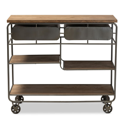 Baxton Studio - Grant Cart in Oak Brown/Black - JY20A069-Oak-Cart view 5