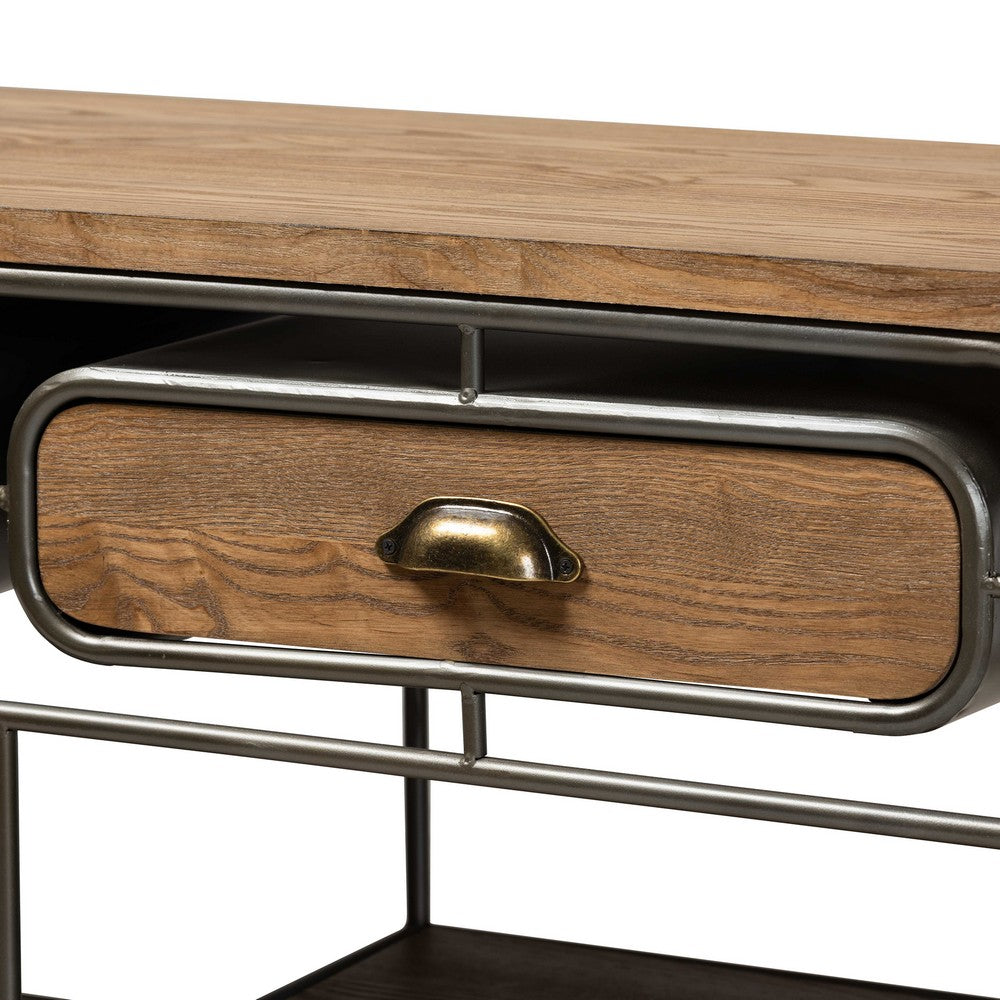 Baxton Studio - Grant Cart in Oak Brown/Black - JY20A069-Oak-Cart view 6