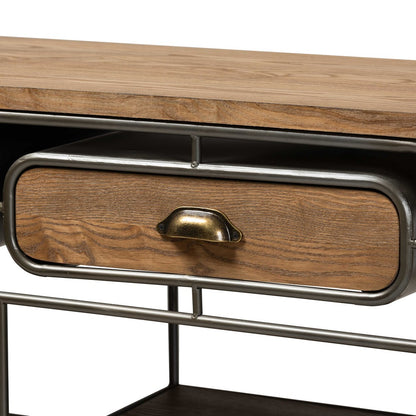 Baxton Studio - Grant Cart in Oak Brown/Black - JY20A069-Oak-Cart view 6