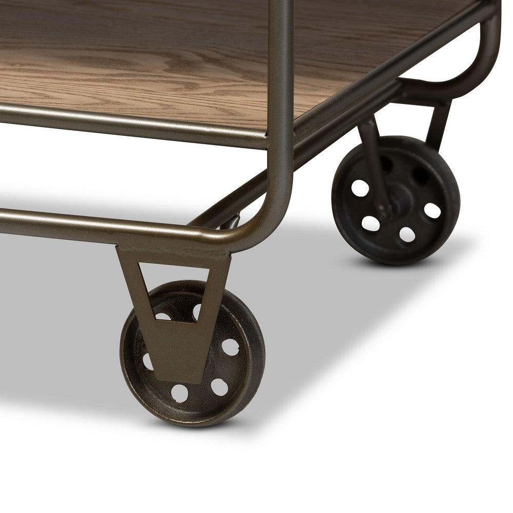 Baxton Studio - Grant Cart in Oak Brown/Black - JY20A069-Oak-Cart view 7