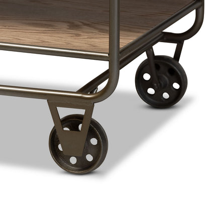 Baxton Studio - Grant Cart in Oak Brown/Black - JY20A069-Oak-Cart view 7
