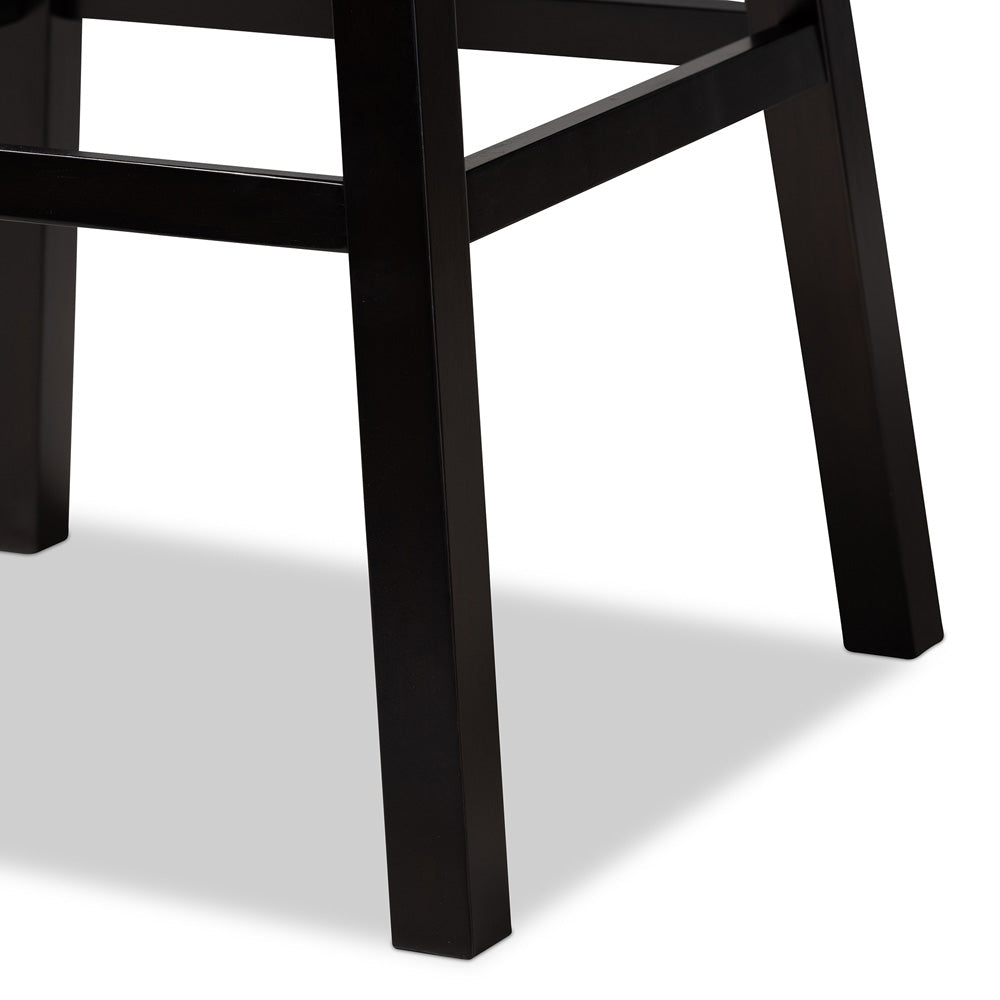 Baxton Studio - Gregory Set of 2 Bar Stools in Light Grey/ Dark Brown - BBT5372-Light Grey Velvet/Wenge-BS view 5
