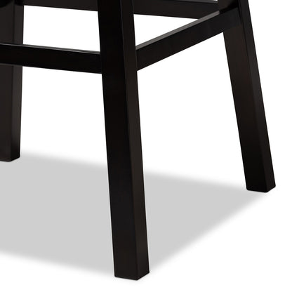 Baxton Studio - Gregory Set of 2 Bar Stools in Light Grey/ Dark Brown - BBT5372-Light Grey Velvet/Wenge-BS view 5