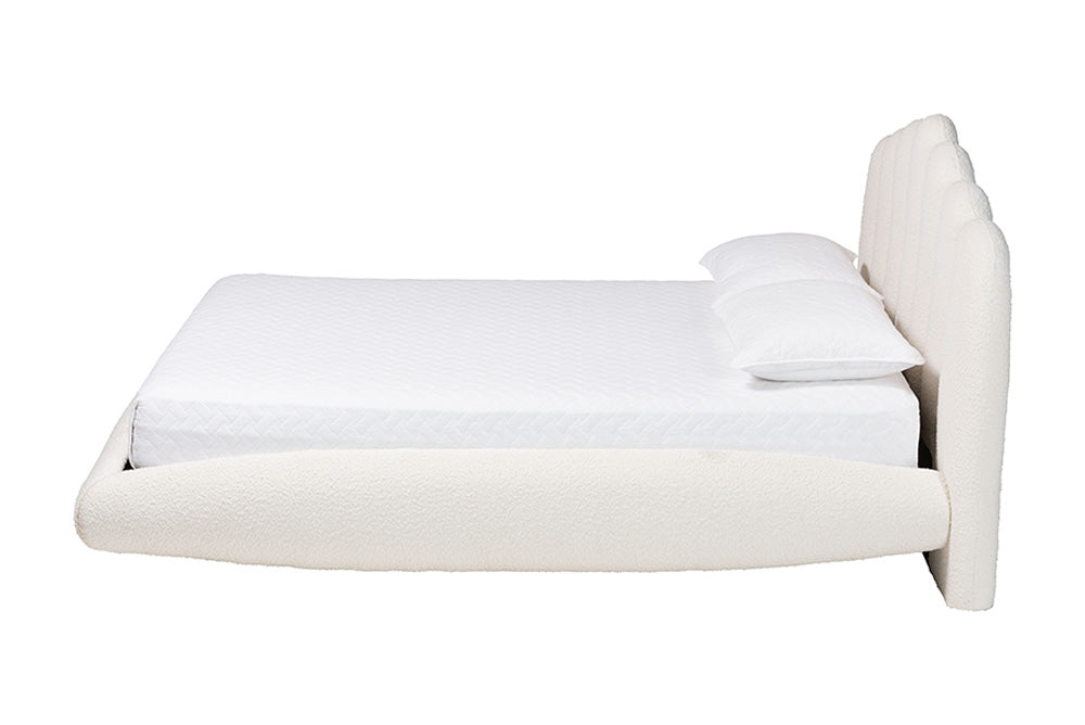 Baxton Studio - Grenier King Size Bed - BBT61329-Floating Bed-Cream-King view 2