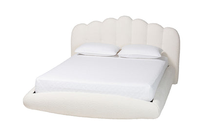 Baxton Studio - Grenier Queen Size Bed - BBT61329-Floating Bed-Cream-Queen view 1