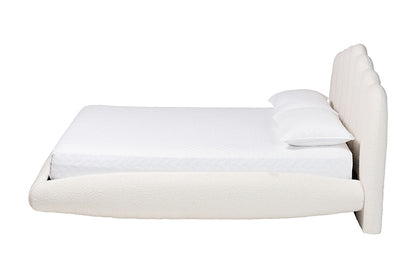 Baxton Studio - Grenier Queen Size Bed - BBT61329-Floating Bed-Cream-Queen view 2