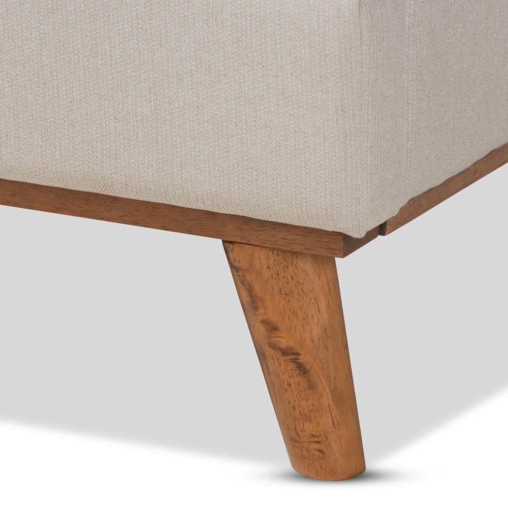 Baxton Studio - Gretchen Queen Size Bed in Light beige/Walnut brown - BBT6917-Light Beige/Walnut-Queen view 5
