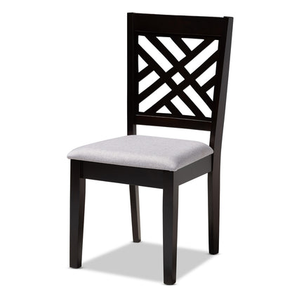 Baxton Studio - Gustavo Dining Set in Grey/Dark Brown - RH317C-Grey/Dark Brown-6PC Dining Set view 2